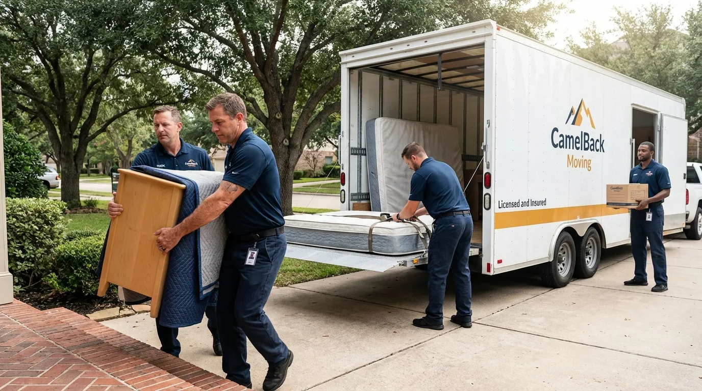 Crew loading residential truck for cross-state move from Varnell, GA