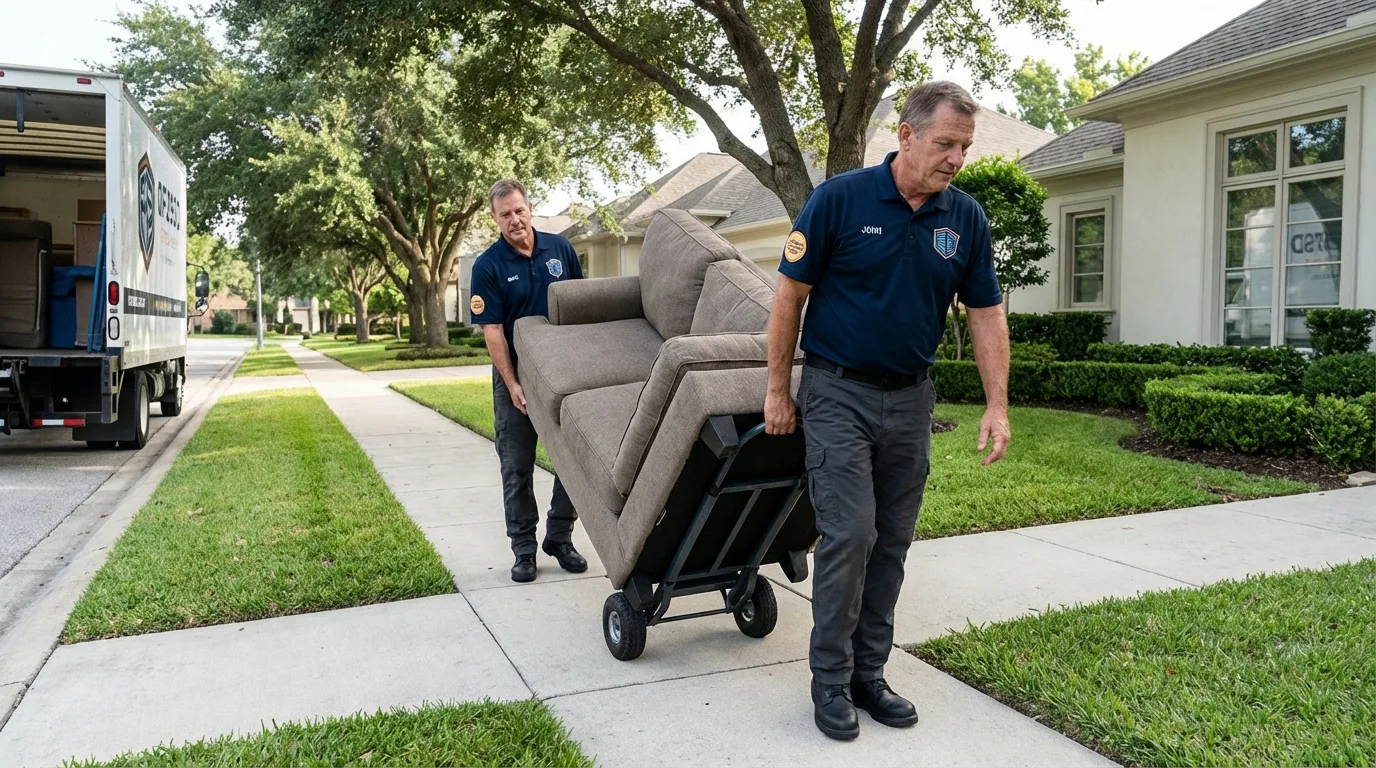 Local residential moving crew loading furniture in Varnell, GA